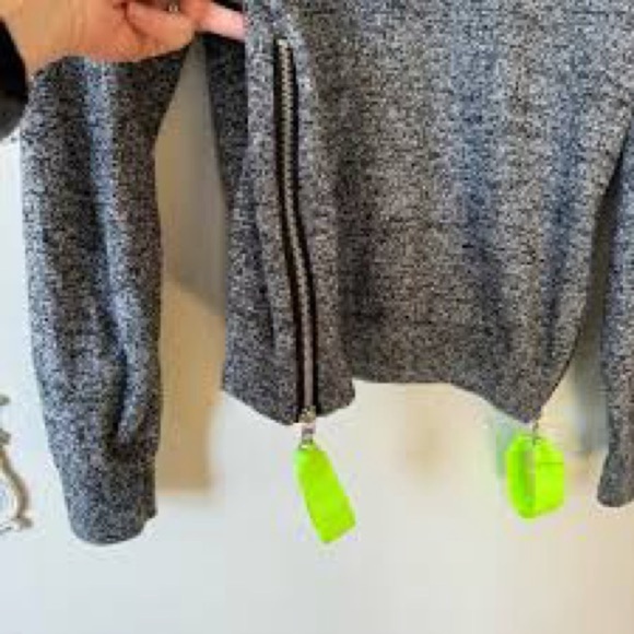 Lisa Todd Charcoal Hoodie Neon Highlights Cashmere Cotton - Picture 4 of 4